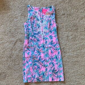 Lily Pulitzer: Zoo print Pink and Blue Sleeveless Dress